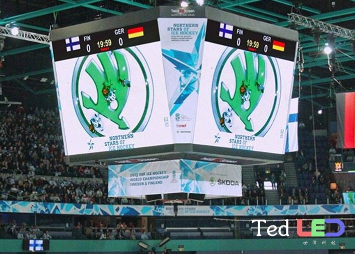 Totally 106sqm Indoor P4.81mm LED Video Wall supporting the “Icehockey Champions